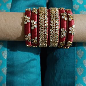 Maroon Bloom Aari Bangle